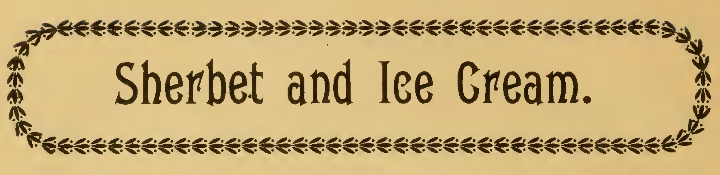 SHERBET AND ICE CREAM